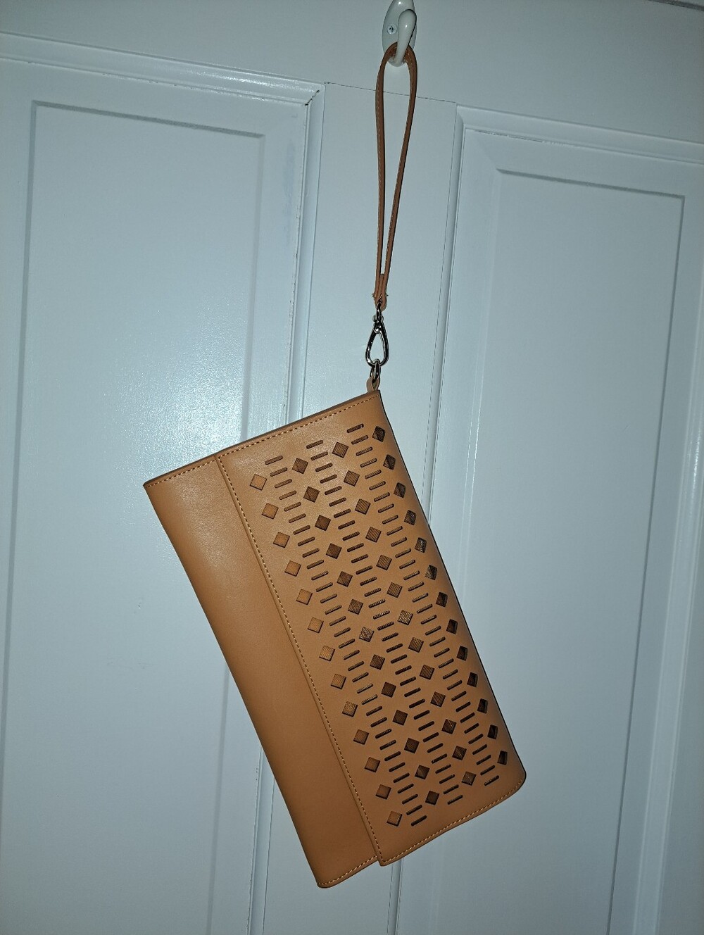 Dark Yellow Laser-Cut Wristlet Clutch